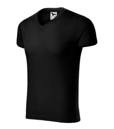 1460113 - Slim Fit V-neck tricou pentru bărbaţi negru S