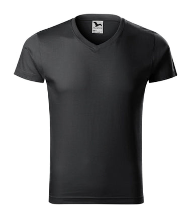 1460113 - Slim Fit V-neck tricou pentru bărbaţi negru S