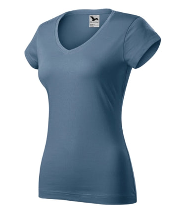 1626012 - Fit V-neck tricou pentru damă denim XS