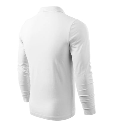 2110013 - Single J. LS tricou polo pentru bărbaţi alb S