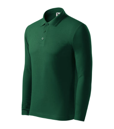 2210013 - Pique Polo LS tricou polo pentru bărbaţi alb S