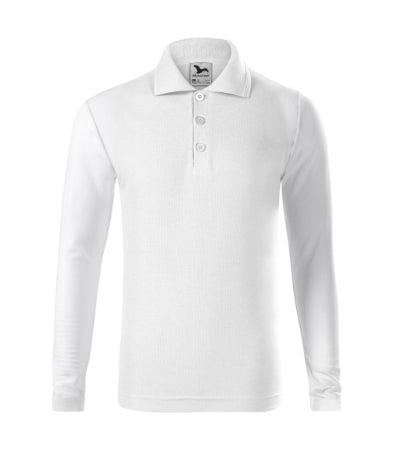 2410009 - Pique Polo LS tricou polo pentru copii alb 122 cm/6 ani
