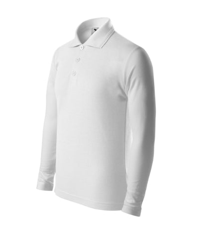 2410009 - Pique Polo LS tricou polo pentru copii alb 122 cm/6 ani
