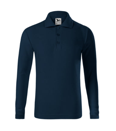 2410009 - Pique Polo LS tricou polo pentru copii alb 122 cm/6 ani