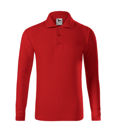 2410009 - Pique Polo LS tricou polo pentru copii alb 122 cm/6 ani