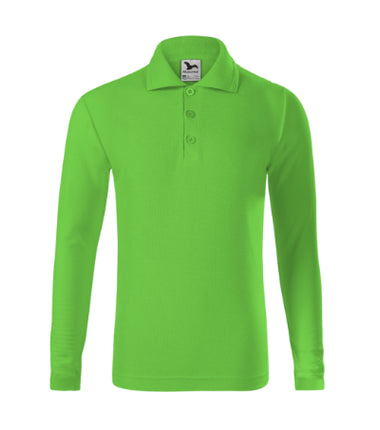 2410009 - Pique Polo LS tricou polo pentru copii alb 122 cm/6 ani