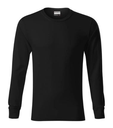 R05LN13 - Resist LS tricou unisex albastru marin 02 (brand label) S