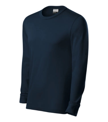 R05LN13 - Resist LS tricou unisex albastru marin 02 (brand label) S