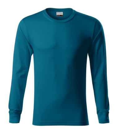 R05LN13 - Resist LS tricou unisex albastru marin 02 (brand label) S