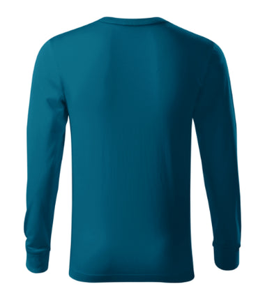 R05LN13 - Resist LS tricou unisex albastru marin 02 (brand label) S