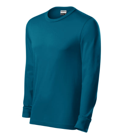 R05LN13 - Resist LS tricou unisex albastru marin 02 (brand label) S