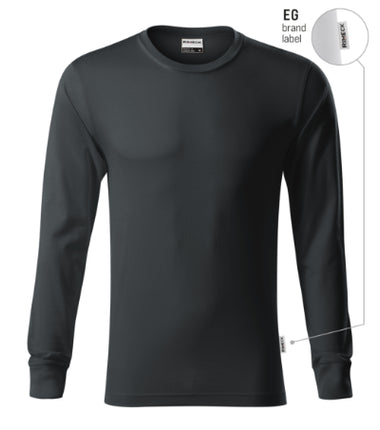 R05LN13 - Resist LS tricou unisex albastru marin 02 (brand label) S