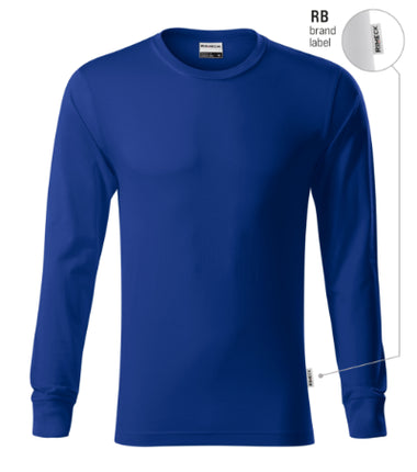 R05LN13 - Resist LS tricou unisex albastru marin 02 (brand label) S