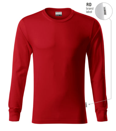 R05LN13 - Resist LS tricou unisex albastru marin 02 (brand label) S